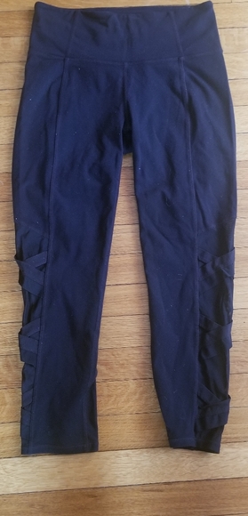 Athleta Mesh Black Women's Capri Leggings Size S - Picture 2 of 5